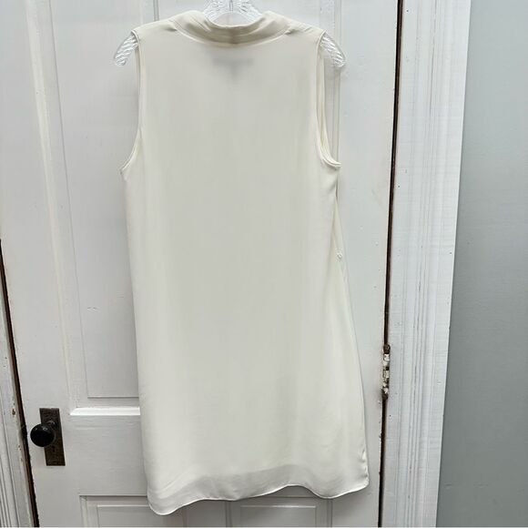 White House Black Market off white sleeveless dress v neck women's‎ medium. - Picture 2 of 7